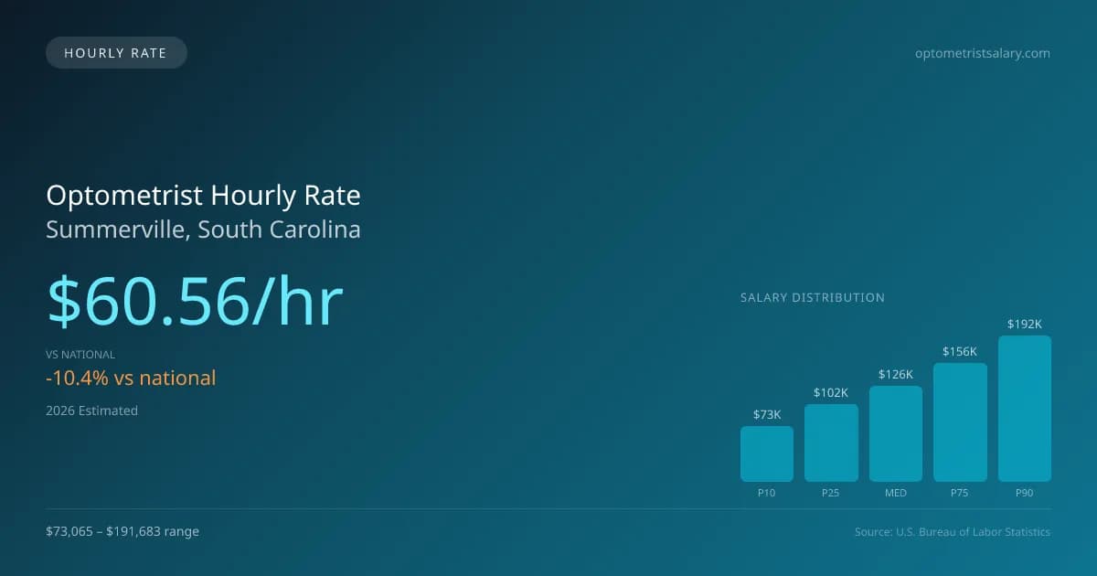 Optometrist Hourly Rate in Summerville, SC — 2026 est., based on 2025 BLS